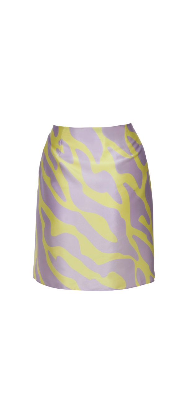 Adriana Silk Mini Skirt - Printed Zebra