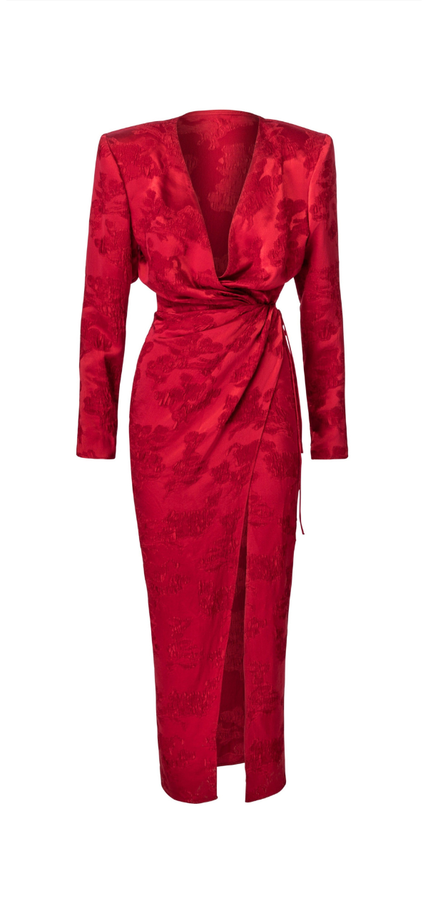 Afrodita Dress - Red Jacquard