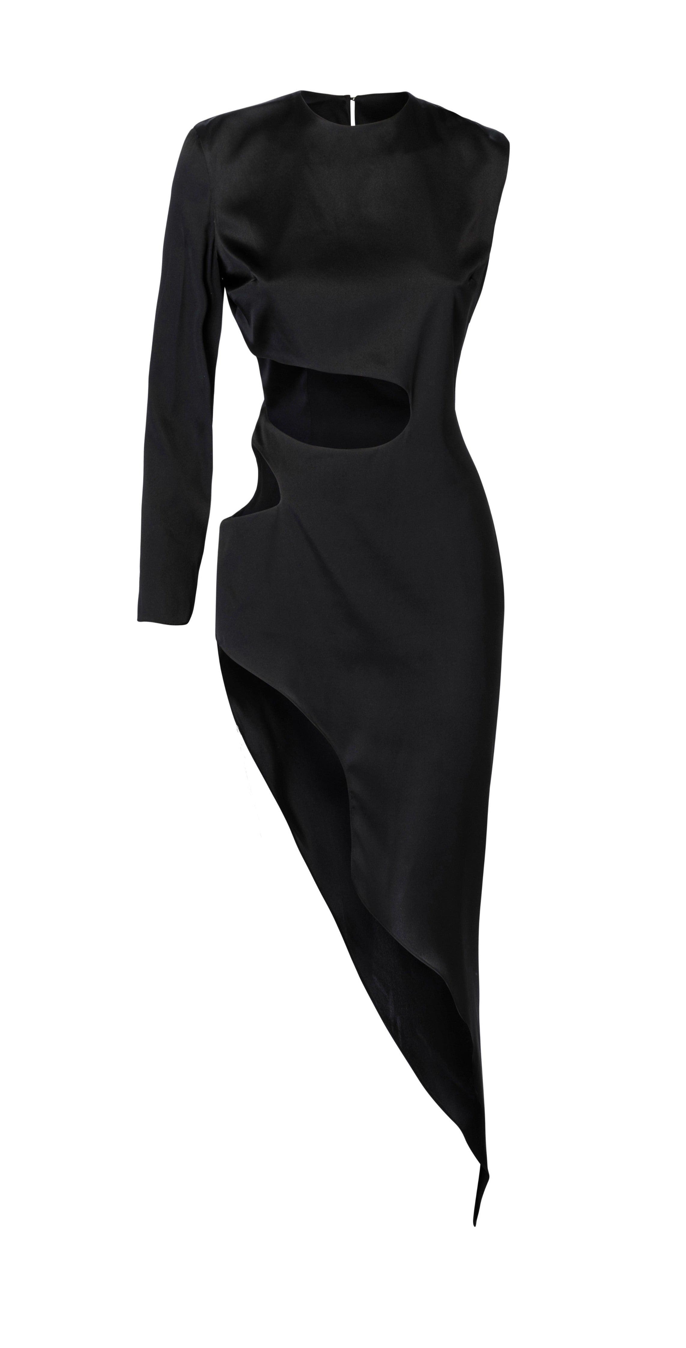 Vesta Silk Dress - Black