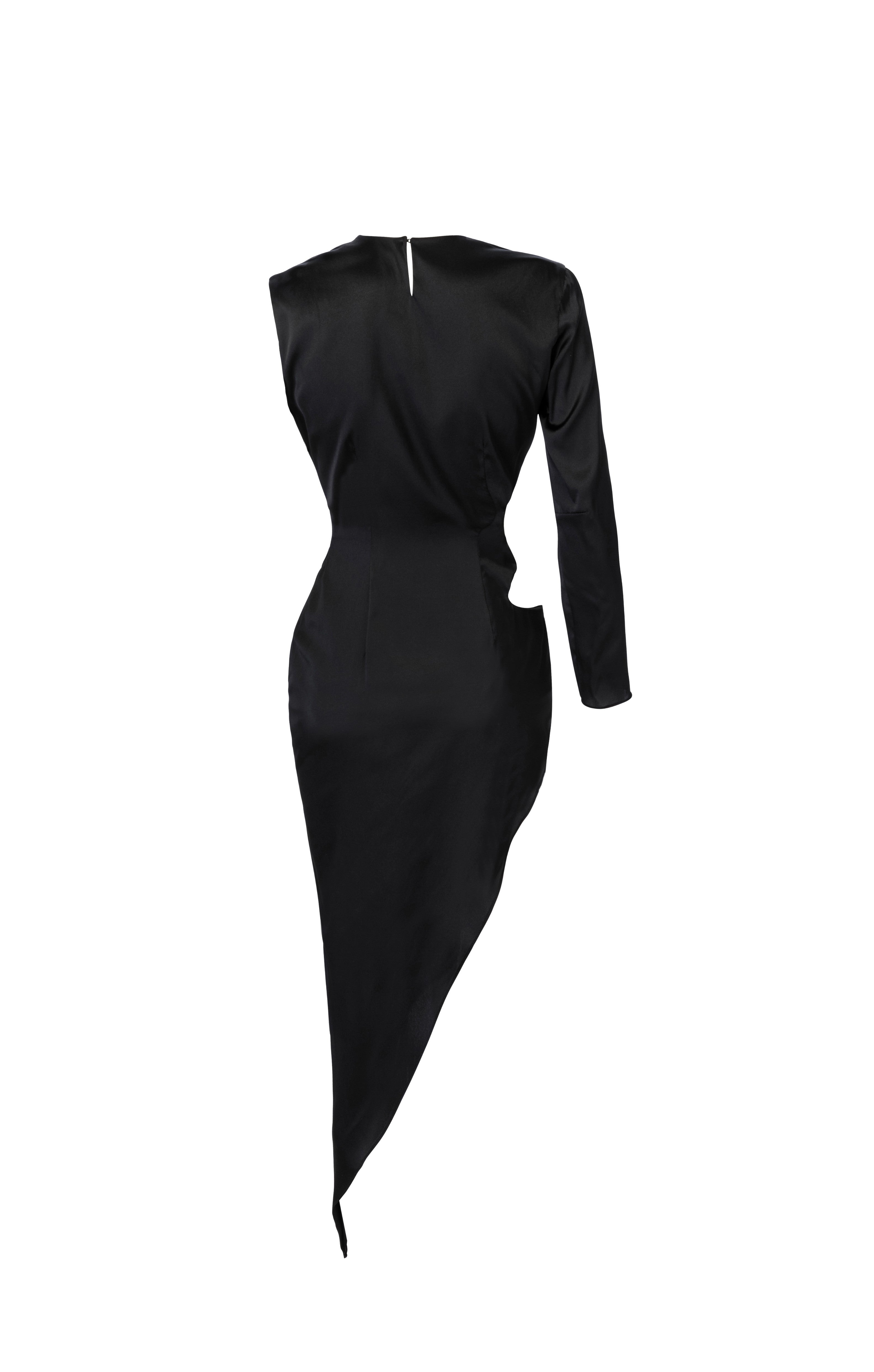 Vesta Silk Dress - Black