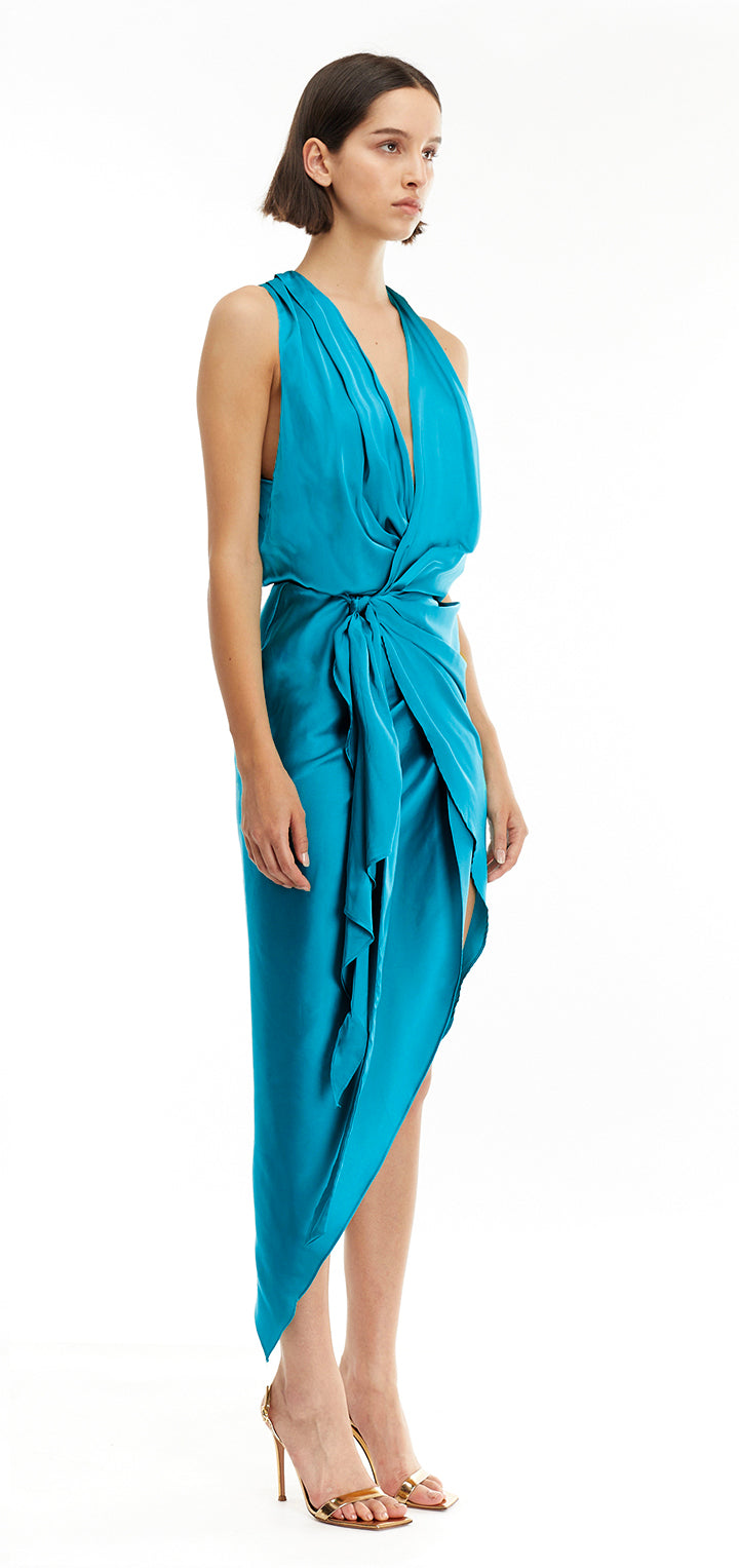 Perry Silk Dress - Blue