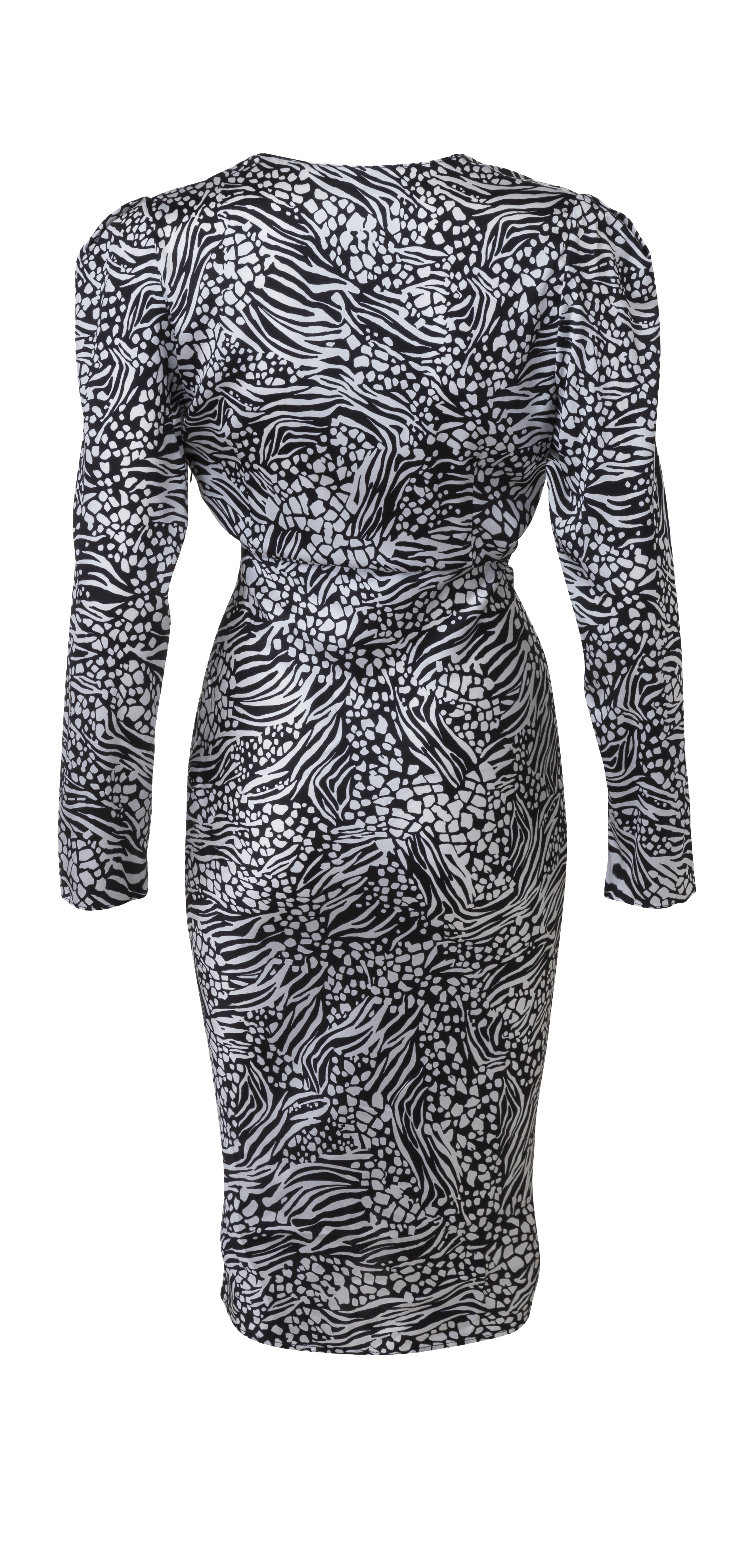 Dora Silk Dress - Printed Black&White