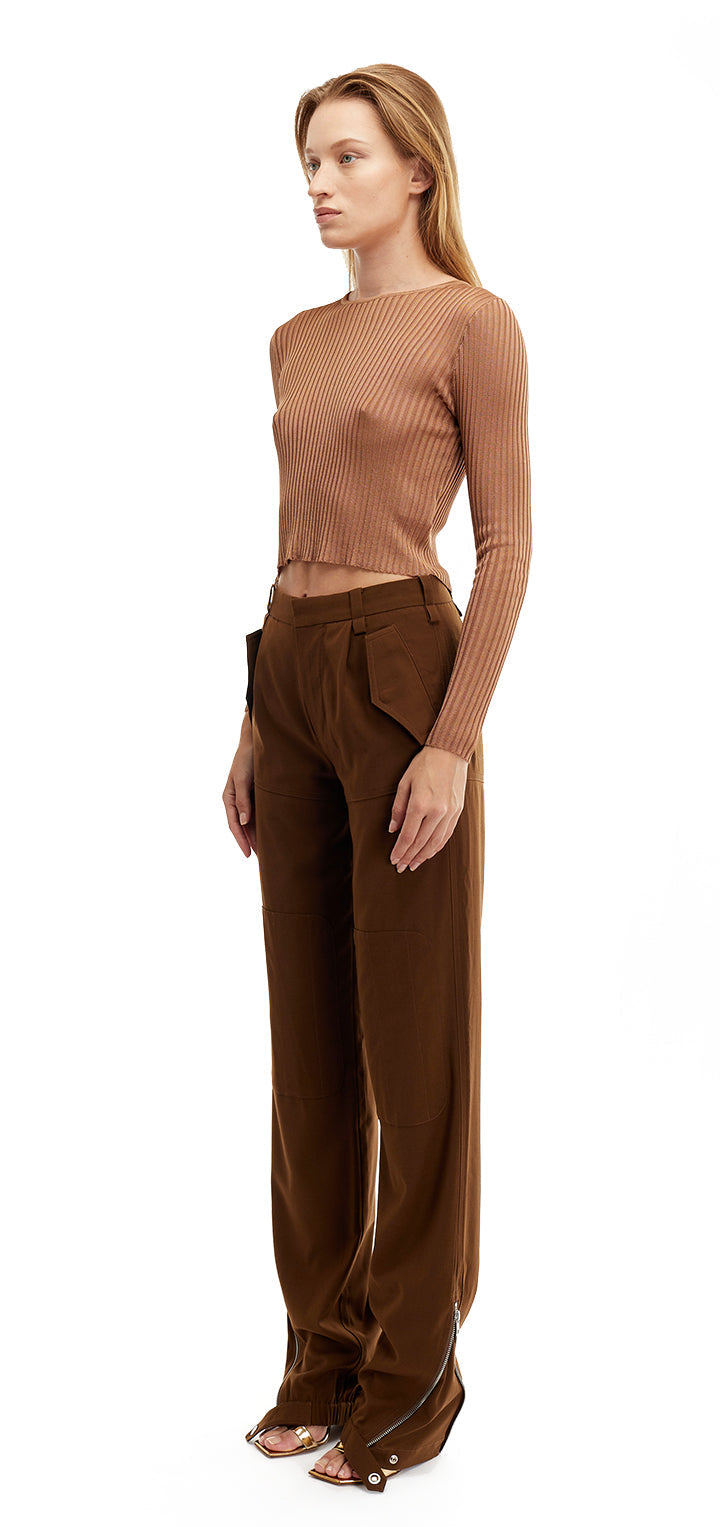 Elena knit top- Brown