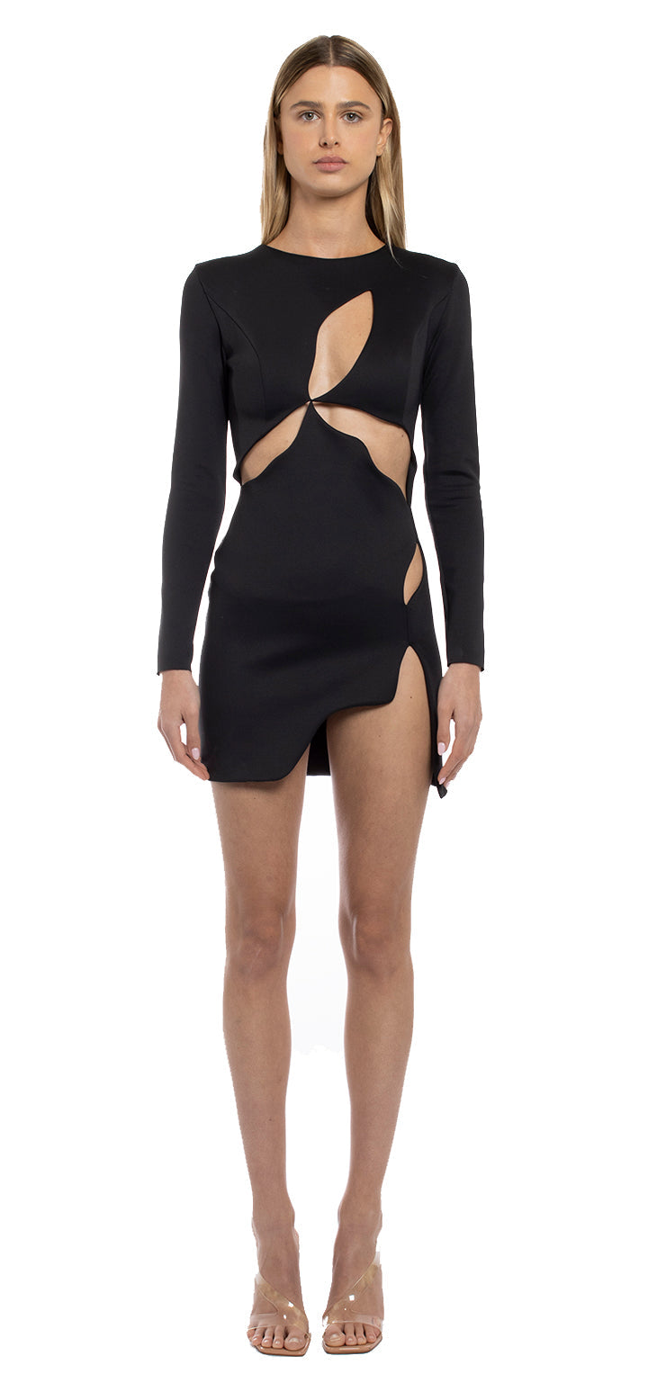 Ariel Long Sleeve Dress - Black