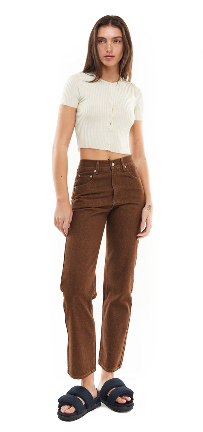 Moa High waist straight leg denim- Brown Denim