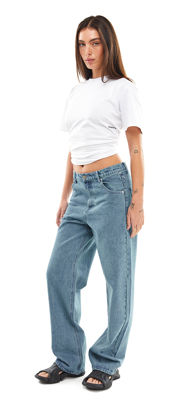 Moa high waist wide leg jeans- Light Denim