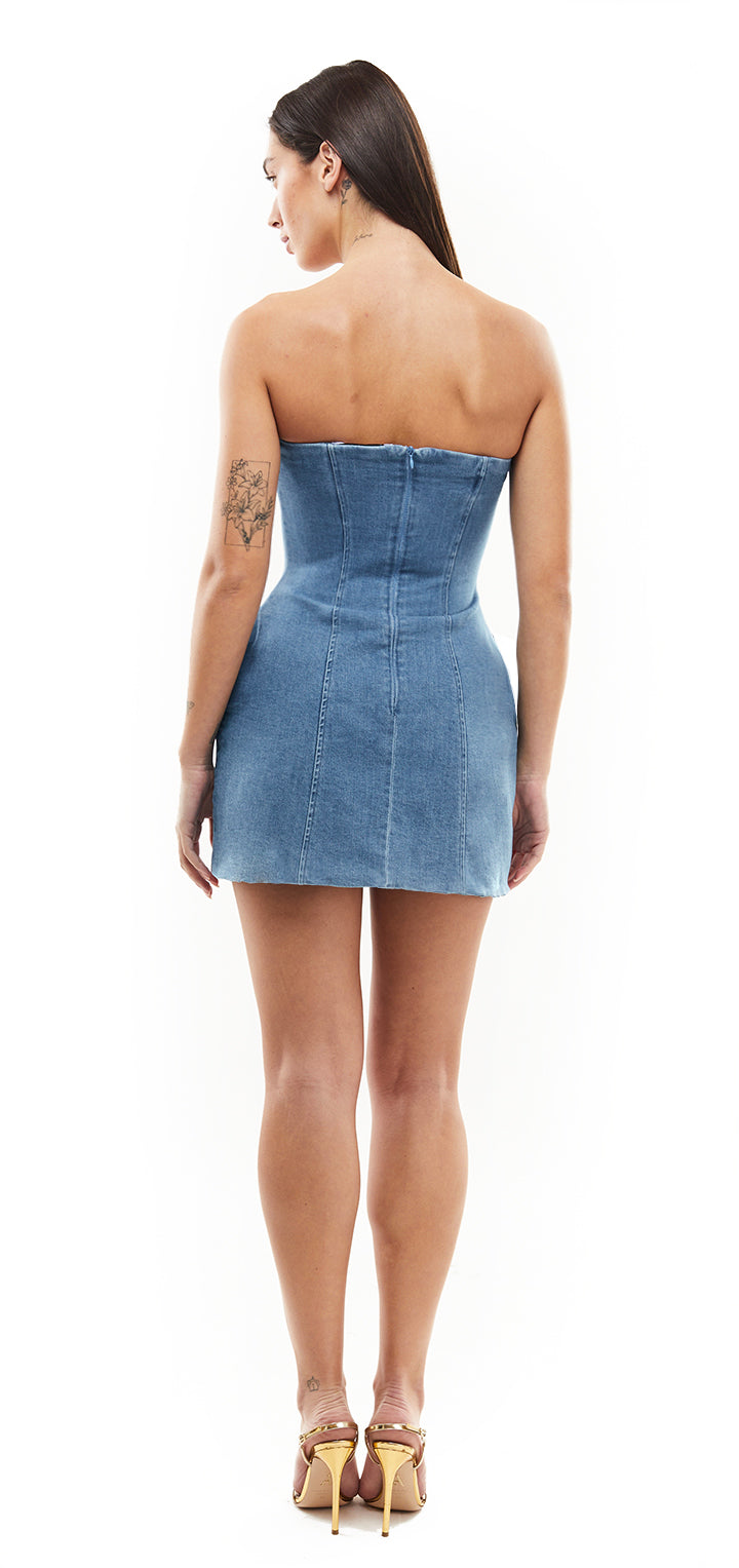 Marigold mini Dress- Light Denim