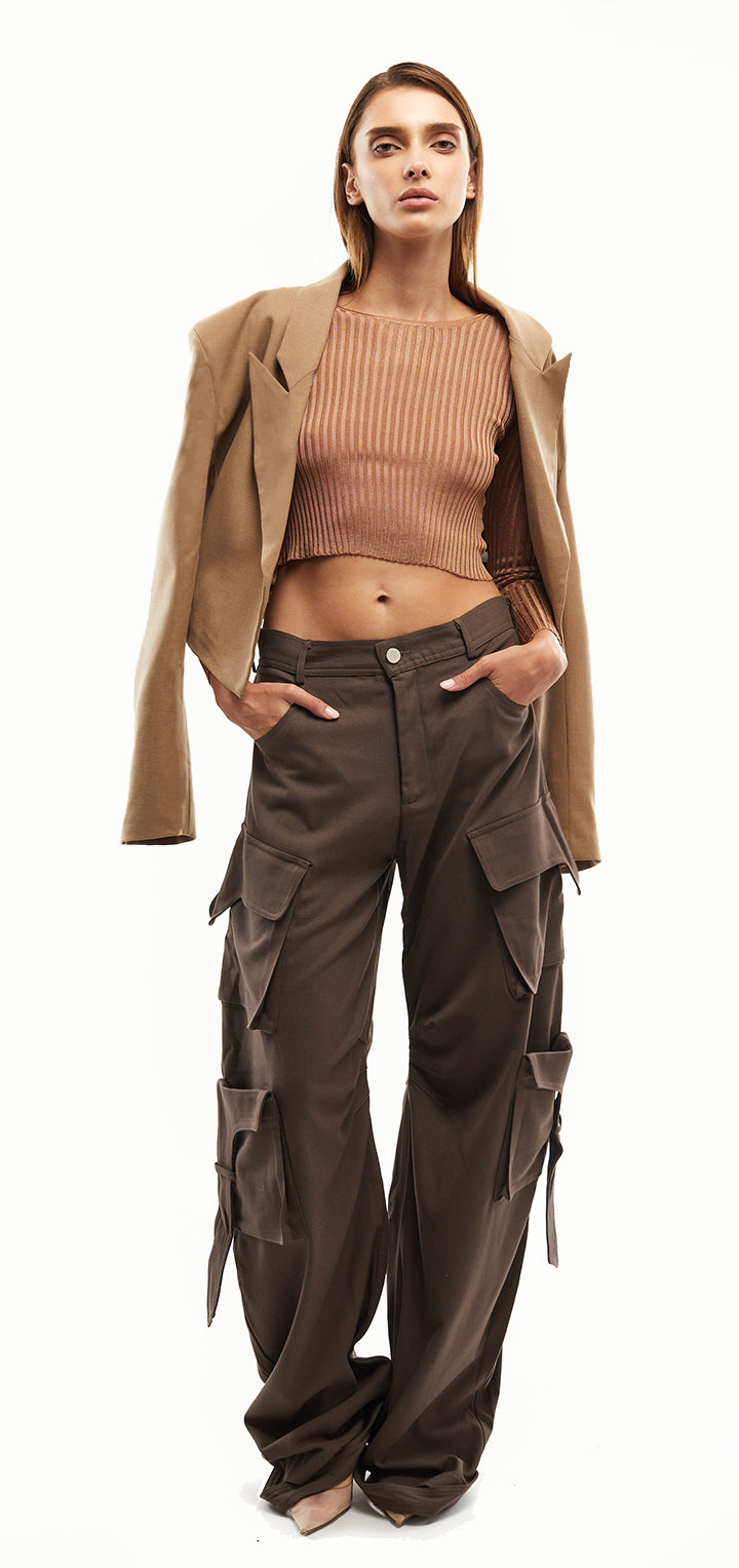 Marilyn Crop Jacket - Beige