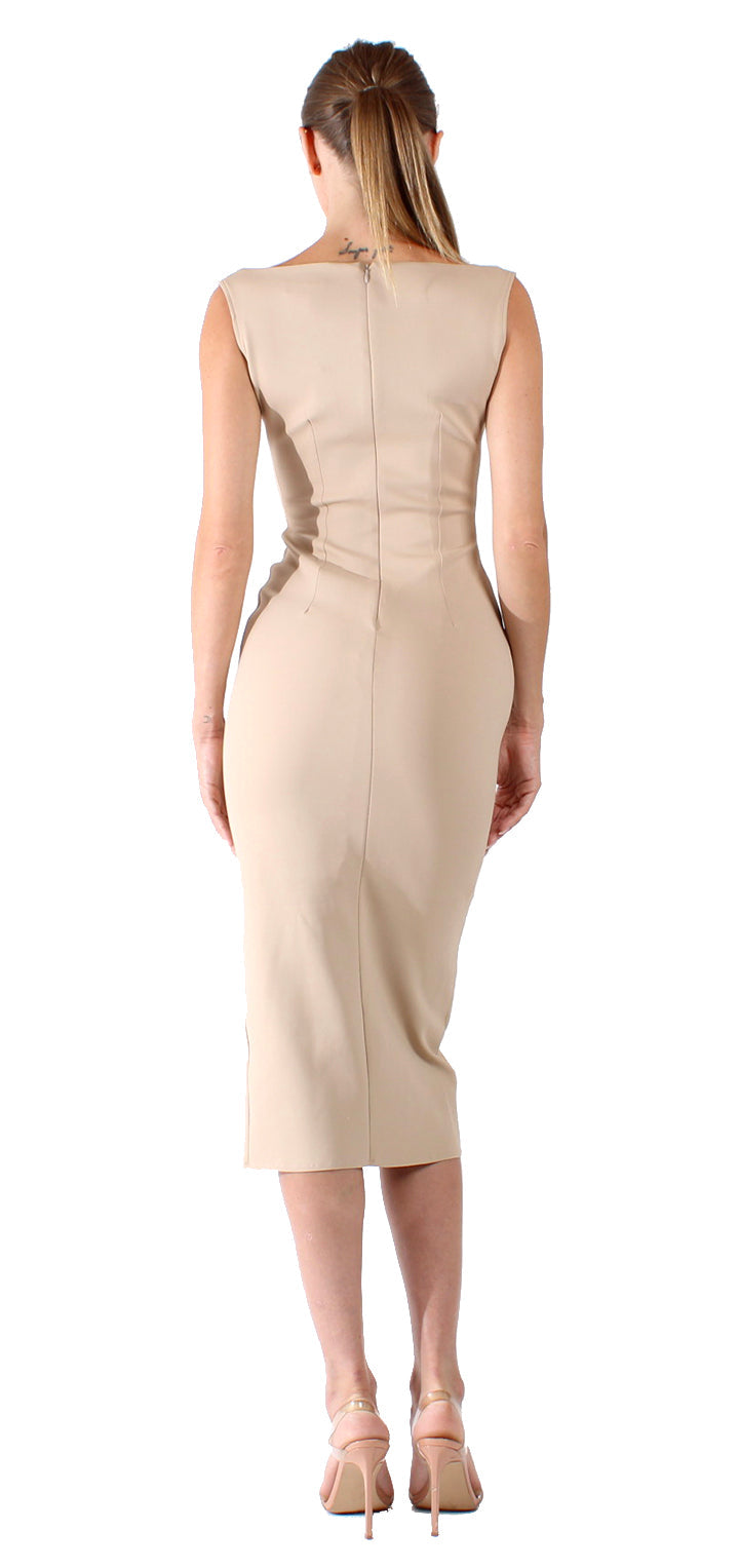 Avery Sleeveless Dress - Beige