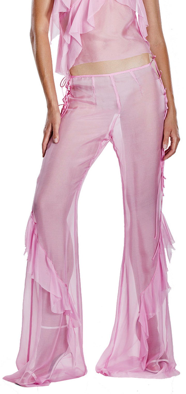 Lux Silk Pants - Pink